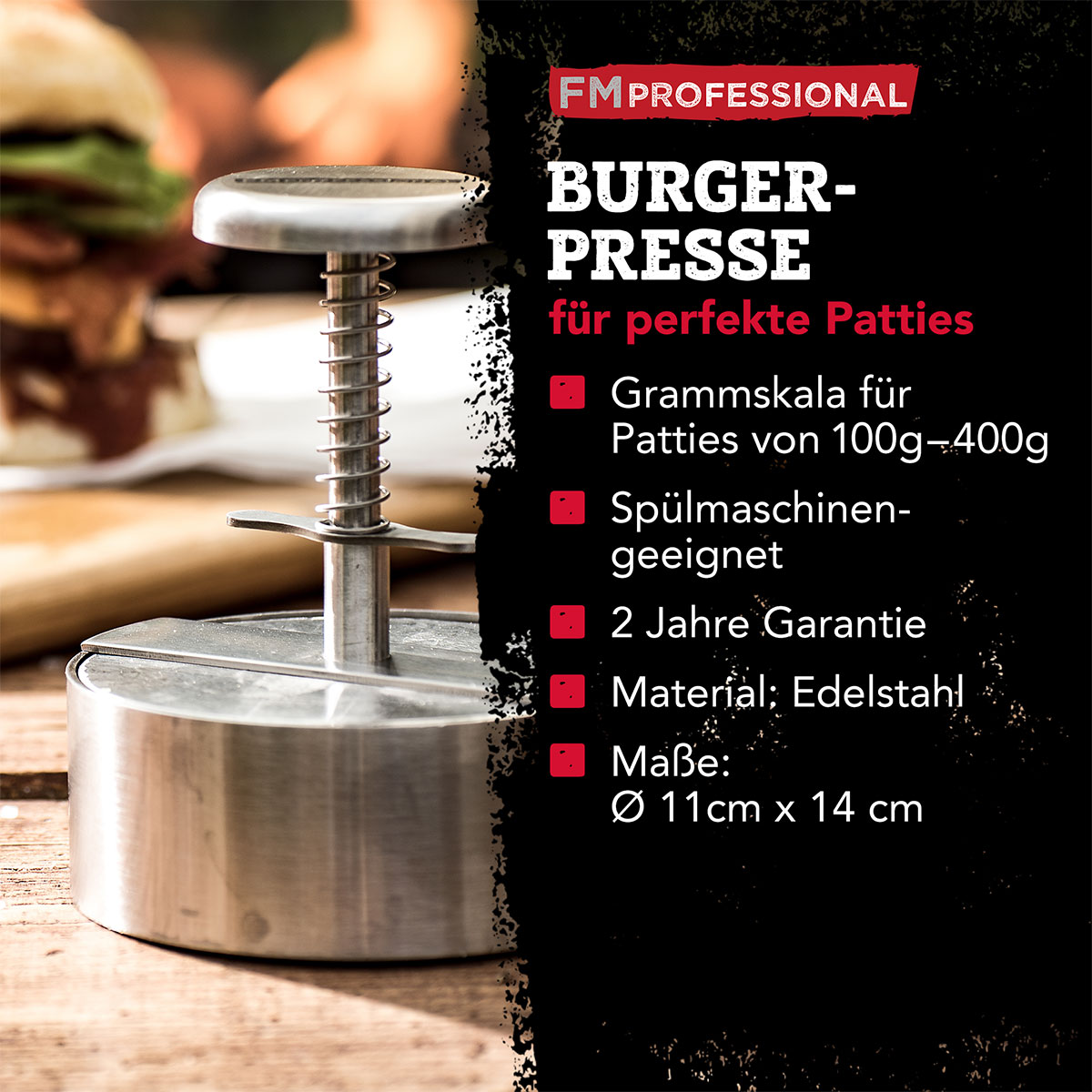 Pressa per hamburger professionale