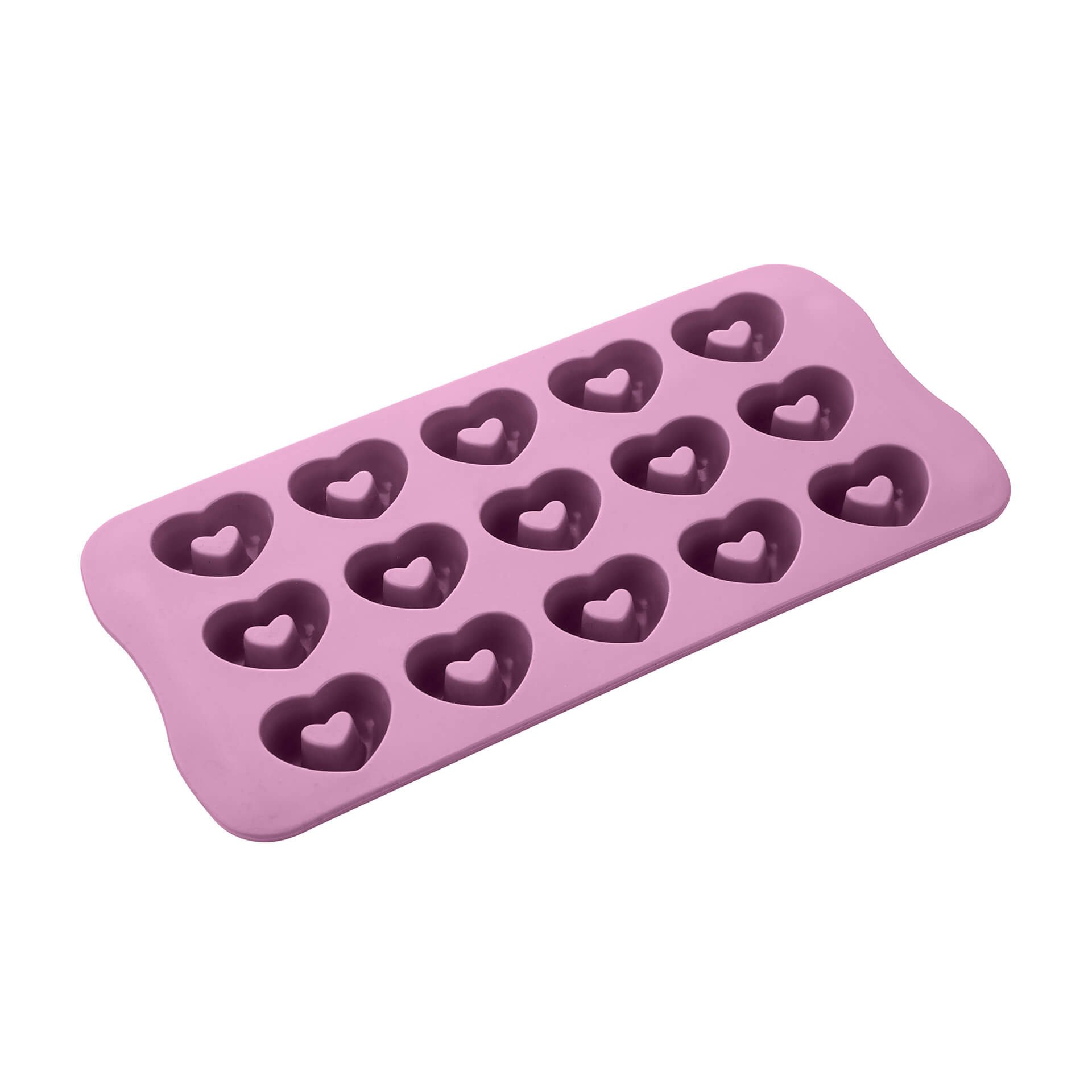 Stampo per cioccolatini a forma di cuore, Silicone, Rosa